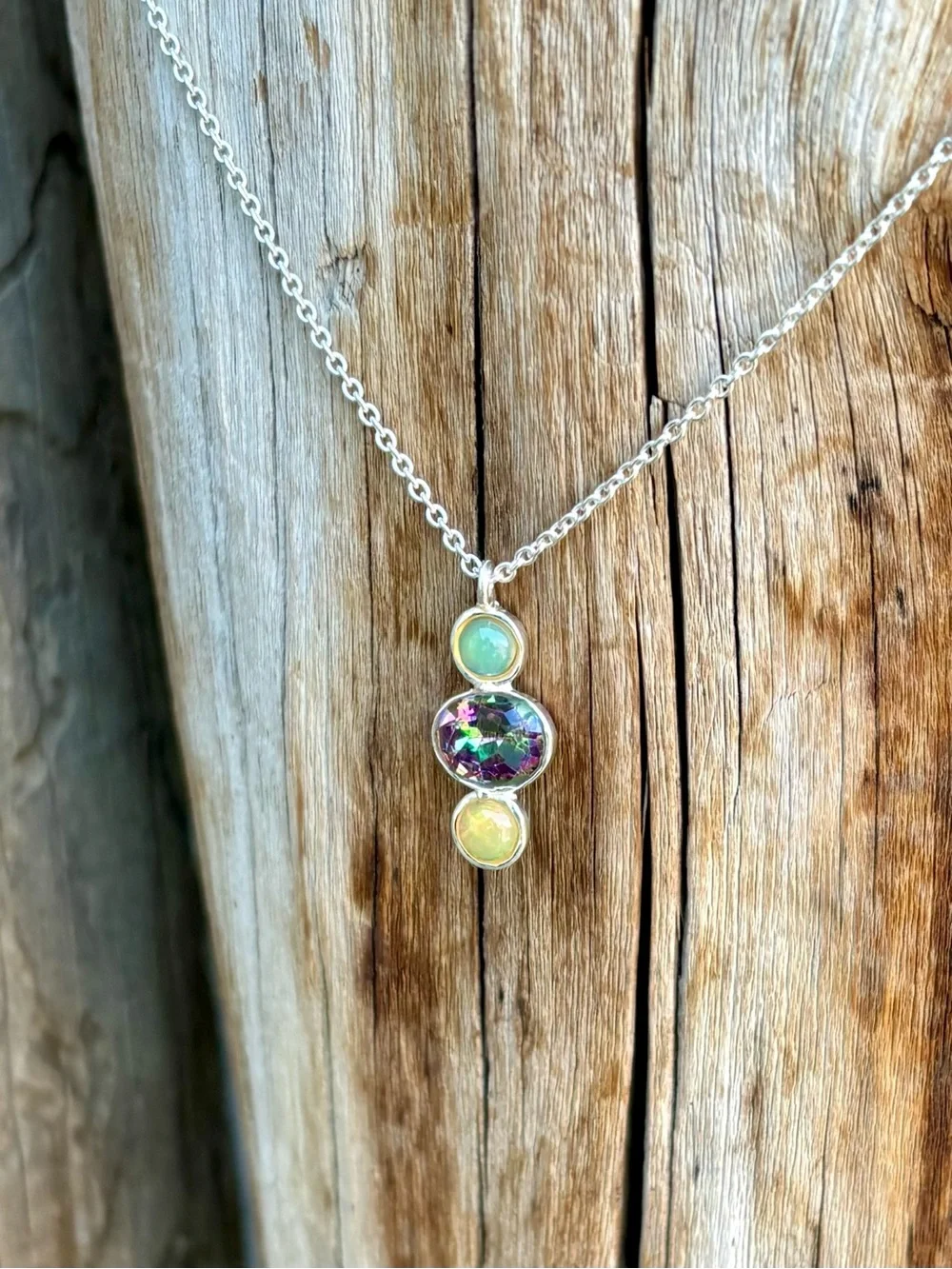 NEW! Ethiopian Opal & Topaz Necklace